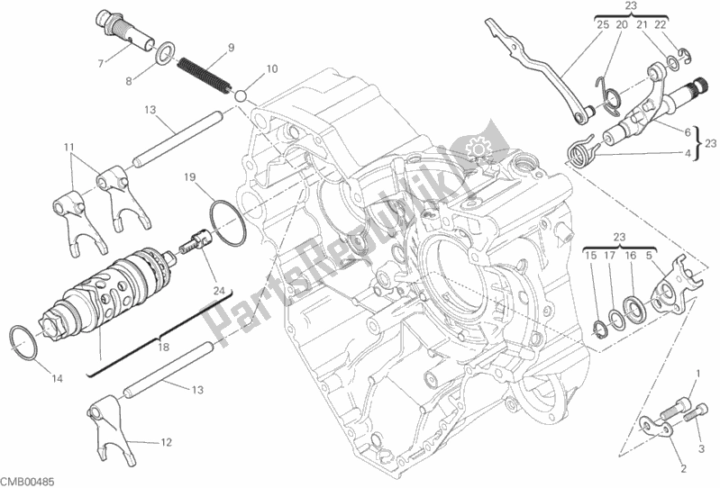 All parts for the Shift Cam - Fork of the Ducati Monster 1200 S Brasil 2019